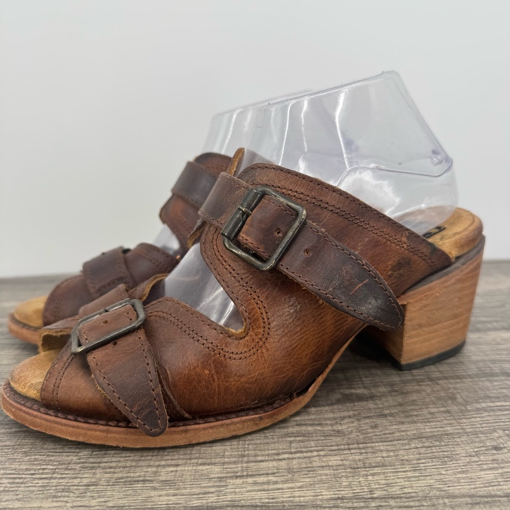 Freebird by Steven Women Leather Caprice Boho Adjustable Straps Block Heel - Picture 4 of 15